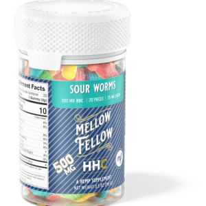 Sour Worms – 500 mg HHC – Mellow Fellow Edibles Candy Shop Cannabis & Kratom