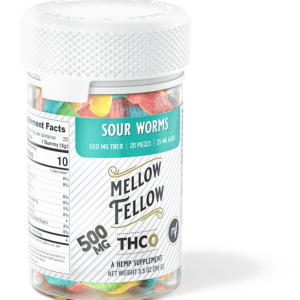 Sour Worms – THCO 500 mg – Mellow Fellow Edibles Candy Shop Cannabis & Kratom